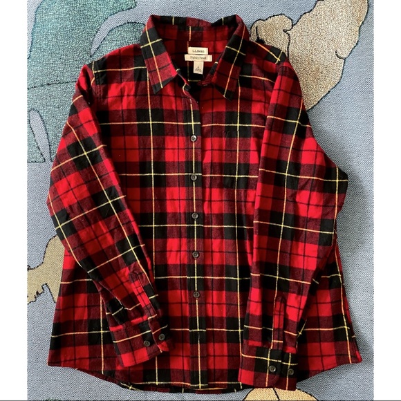 Land’s End Scotch Plaid Slightly Fitted Flannel - Picture 1 of 3